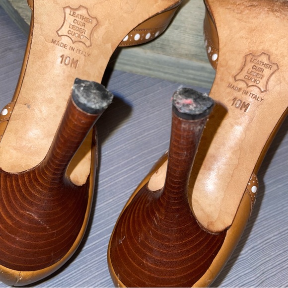 Michael Kors Caramel Leather Pointed Toe Heels Made in Italy 10M - Picture 7 of 9